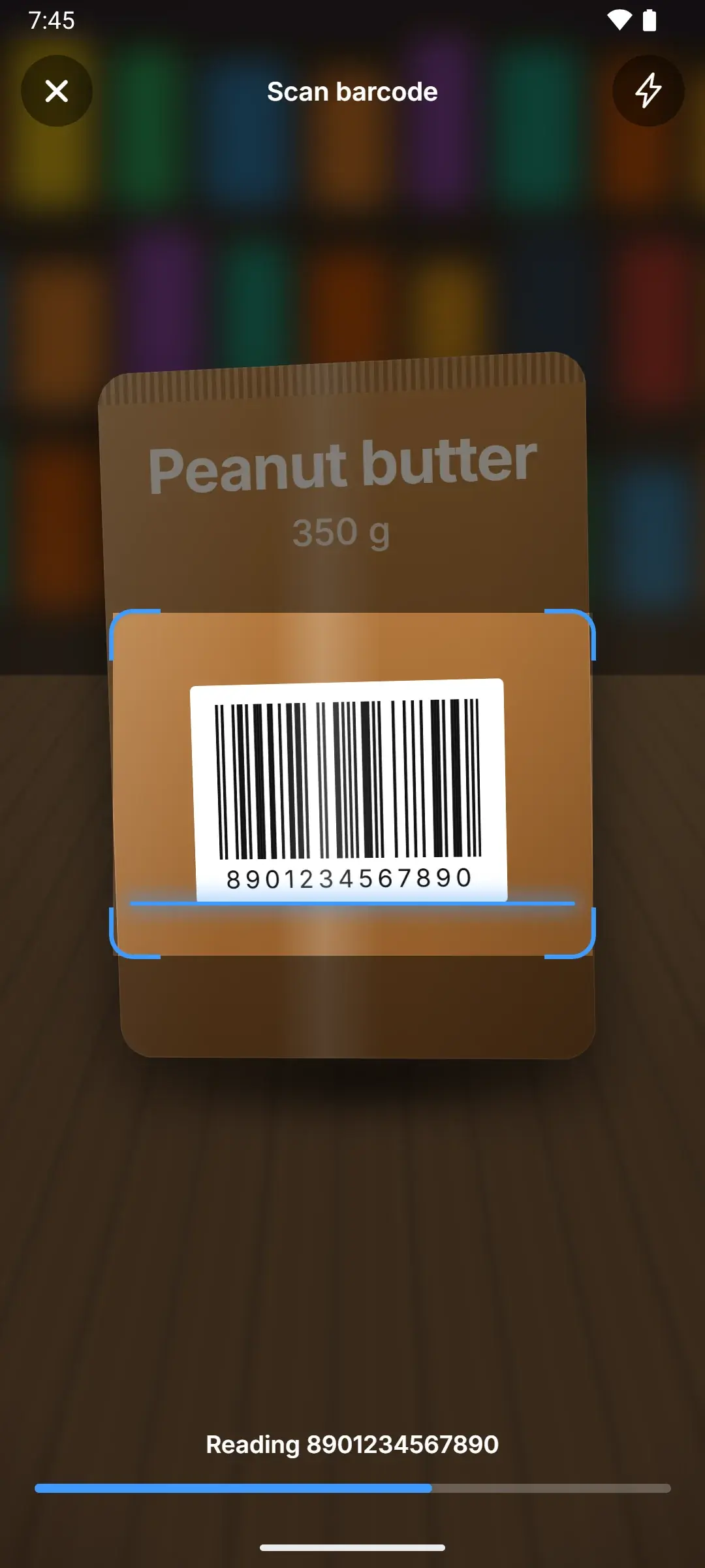 Scanning the barcode on a new product to fill in its code